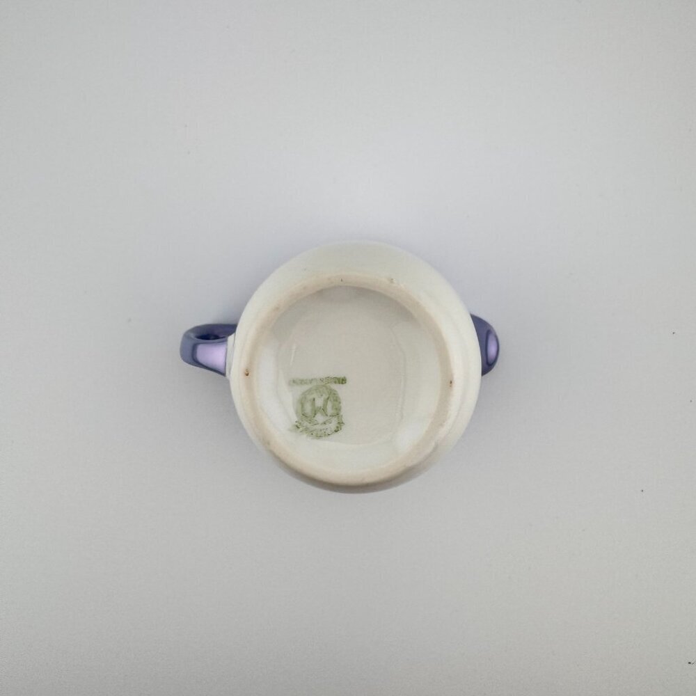 Vintage Noritake Lusterware Hand Painted Creamer Blue Floral Japanese - Picture 8 of 8